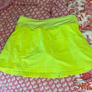 Lululemon Athletica Neon Yellow Skater Skirt